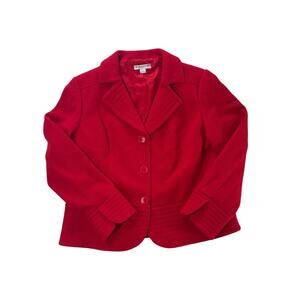 Pendleton Wool Jacket Red Womens Petite Large Blazer Style Coat